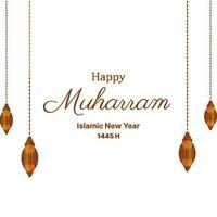 Happy Islamic new year and muharram vector