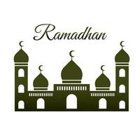 Happy ramadam kareem mosque sketch Vector illustration