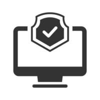 computadora seguridad icono vector