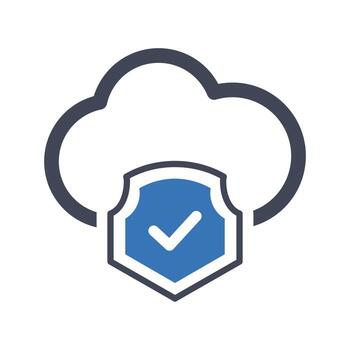Cloud storage security icon vector