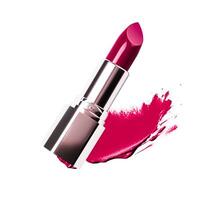 Pink lipstick and sample texture isolated on white background, beauty make-up cosmetics and luxury makeup product, generative ai photo