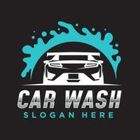 Elegant car wash logo design. Car washing service vector illustration