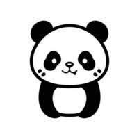 mano dibujado linda panda en garabatear estilo vector