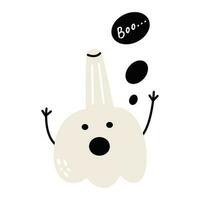 Garlic character say boo vector