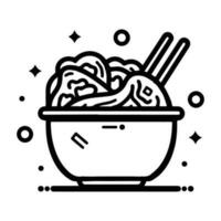 Hand Drawn instant noodles in doodle style vector