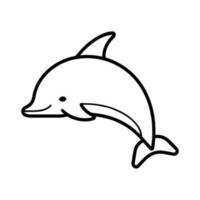 Hand Drawn cute dolphin in doodle style vector