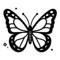 mano dibujado mariposa en garabatear estilo vector