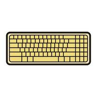 Hand Drawn wireless keyboard in doodle style vector