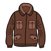 mano dibujado linda chaquetas para hombres en garabatear estilo vector