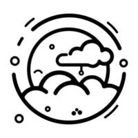 Hand Drawn sun and clouds in doodle style vector