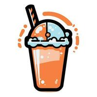 Hand Drawn refreshing juice in doodle style vector