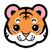 Hand Drawn cute tiger in doodle style vector