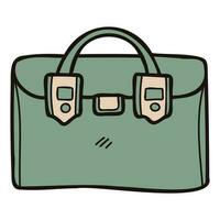 Hand Drawn cute business bag in doodle style vector