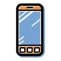 smart phone in flat line art style vector