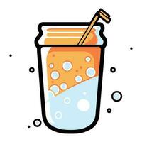 Hand Drawn refreshing juice in doodle style vector