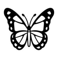 Hand Drawn butterfly in doodle style vector
