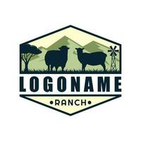 Farm and ranch logo template, agriculture logo design vector
