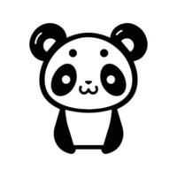 mano dibujado linda panda en garabatear estilo vector