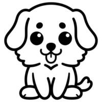 Hand Drawn cute dog in doodle style vector