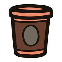 Hand Drawn paper coffee mugs in doodle style vector