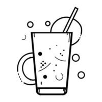 Hand Drawn refreshing juice in doodle style vector