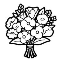 Hand Drawn flower bouquet in doodle style vector