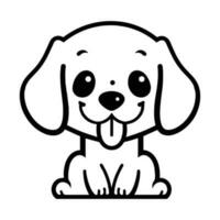 Hand Drawn cute dog in doodle style vector