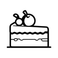 delicious cake in flat line art style vector