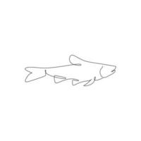 Fish outline icon. Vector illustration of a fish on a white background.