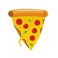 Pizza slice icon. Cartoon illustration of pizza slice vector icon for web design