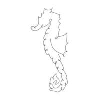 caballo de mar. mar caballo soltero icono en contorno estilo vector símbolo valores ilustración web.