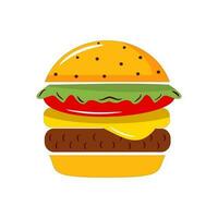 Hamburger icon. Flat illustration of hamburger vector icon for web design