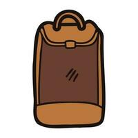 Hand Drawn cute backpack for kids in doodle style vector