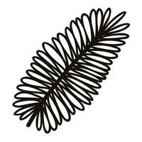 Hand Drawn palm leaves from the top view in doodle style vector