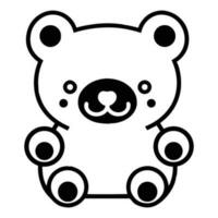 Hand Drawn cute bear in doodle style vector