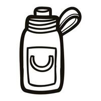 Hand Drawn bottle in doodle style vector