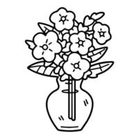 Hand Drawn flower bouquet in doodle style vector