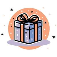 mano dibujado regalo caja en garabatear estilo vector