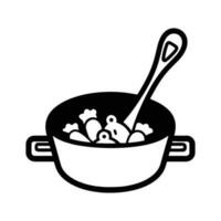 Hand Drawn healthy food in the pan in doodle style vector