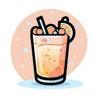 Hand Drawn refreshing juice in doodle style vector