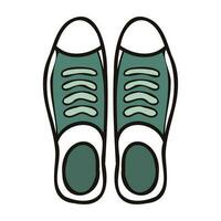 Hand Drawn cute sneakers in doodle style vector