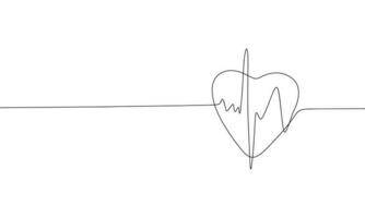 corazón aislado en blanco antecedentes. línea Arte salud corazón. uno línea continuo vector ilustración.