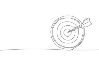 Target isolated on white background. Line art target. One line continuous vector illustration.