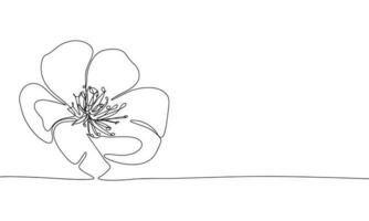 hermosa flor aislado en blanco antecedentes. uno línea continuo flor Arte. línea arte, describir, vector ilustración