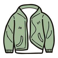 Hand Drawn cute jackets for men in doodle style vector