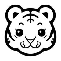 Hand Drawn cute tiger in doodle style vector