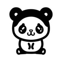 mano dibujado linda panda en garabatear estilo vector