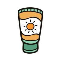 Hand Drawn sunscreen in doodle style vector