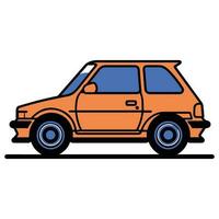 sedan car in flat line art style vector