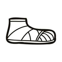 mano dibujado linda zapatillas en garabatear estilo vector